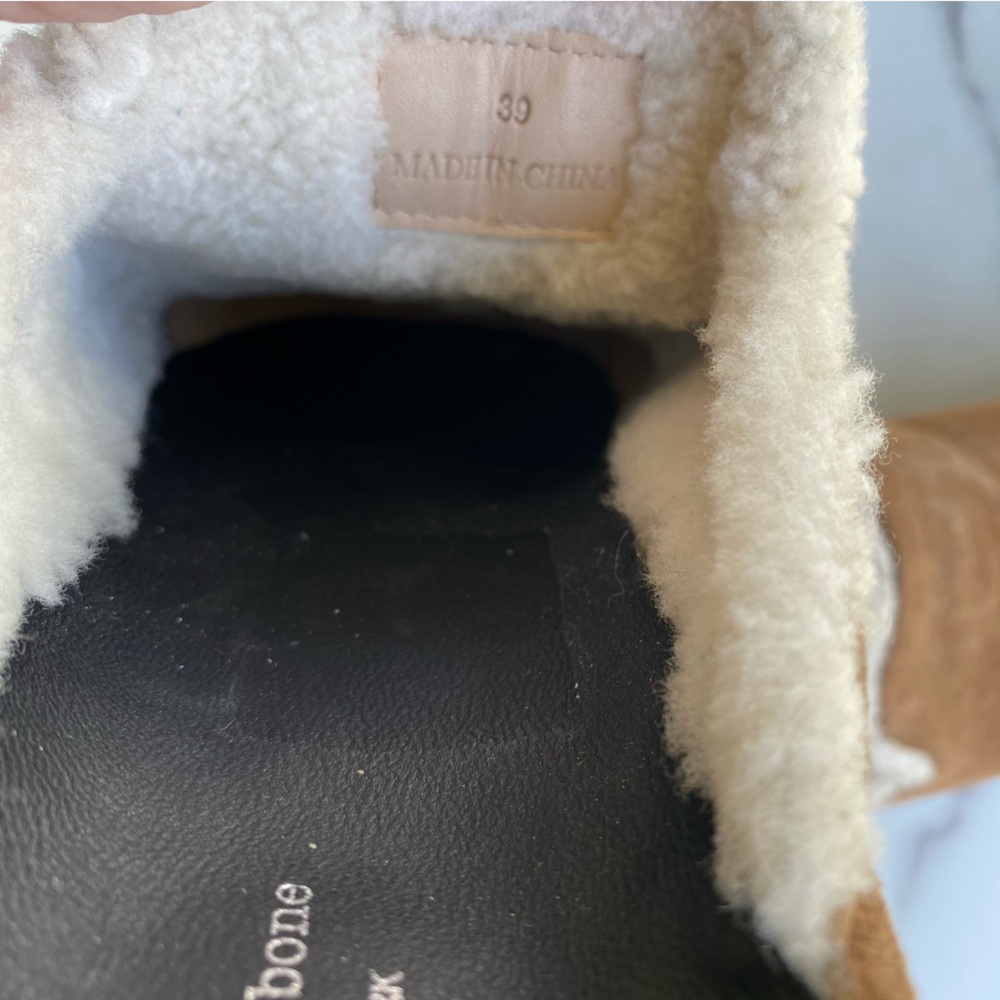 RAG & BONE Tan Suede Leather Sherpa Clog Mule Size EU 39 - Picture 6 of 7